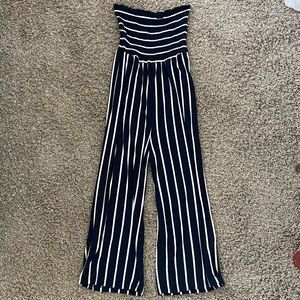 Bandeau Striped blue and white jumpsuit